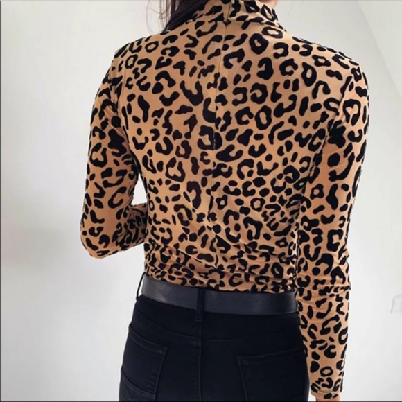 SALE 🔥 Leopard Print Sheer Tight Long Sleeve - Picture 2 of 5